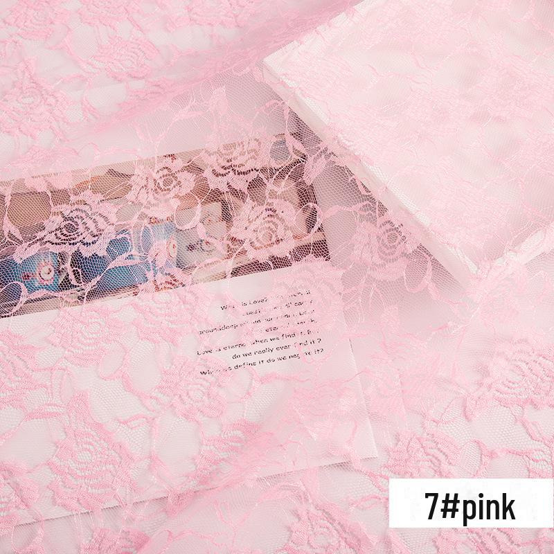 Неэластичная сетчатая ткань с розовым кружевом для юбок, штор и свадебных фат
