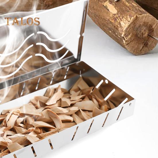 2 шт. дымовых коробок из нержавеющей стали для газового гриля с крючками добавляют дымный аромат газовым электрическим грилям дымовая коробка из щепы для газового гриля и древесного угля