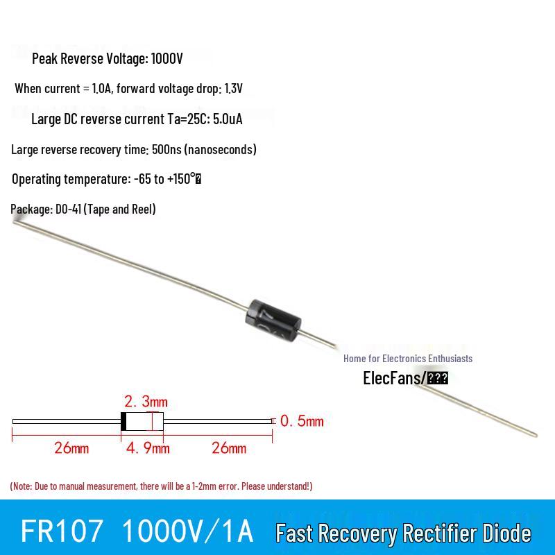 Plug-in Diode Switch/Rectifiers 1N4007, 5408, 1N5819, 1N4148, 5822, 6A10, 10A10