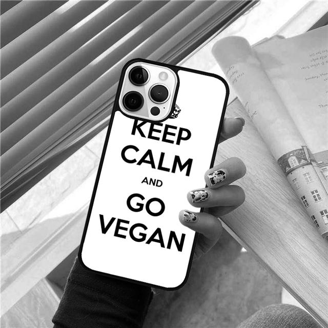 Vegan Vegetarian Quote Phone Case For iPhone 17 Air 15 16 Cover 14 11 13 Pro Max 12 Plus Max Cover Coque