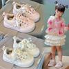 2025 Designer Lovely Flower Girls Spring Outing Anti Slip Casual Shoes Sweet Versatile Thick Soled Kids Sneakers Zapatillas Niña