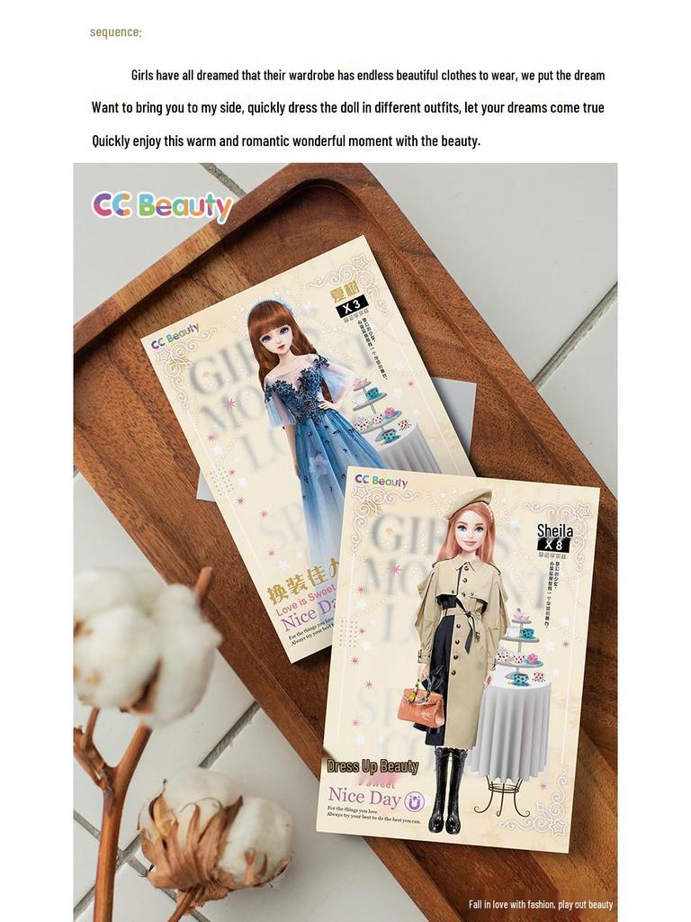 Магнитная книга-пазл для девочек: Набор наклеек Игрушка и Модная кукла для возраста 4-6 лет