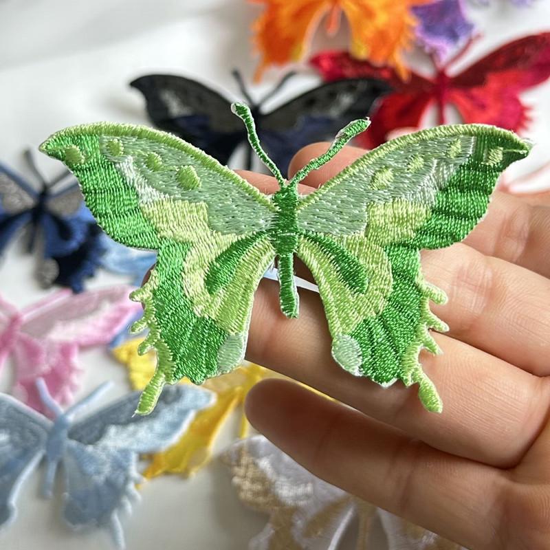 5 шт., маленькая нашивка-бабочка, наклейка на одежду, вышитые тканевые наклейки, шапки, шпилька для волос, головной убор, юбка, обувь и декоративные аксессуары, сделай сам