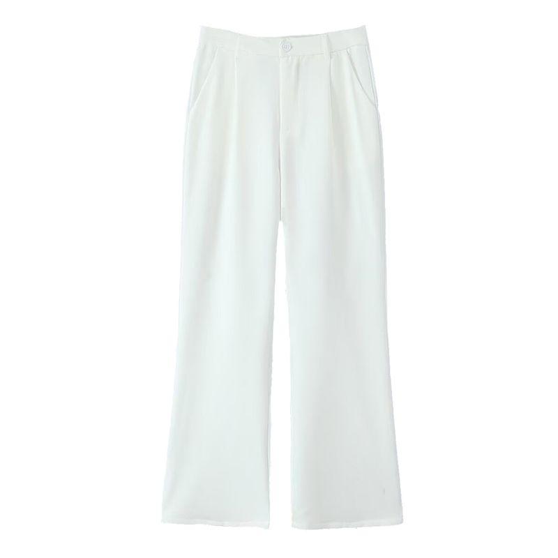 Kaslead New Women Clothes Western Style Fashion Simple and Versatile Leisure Solid Trumpet Pants