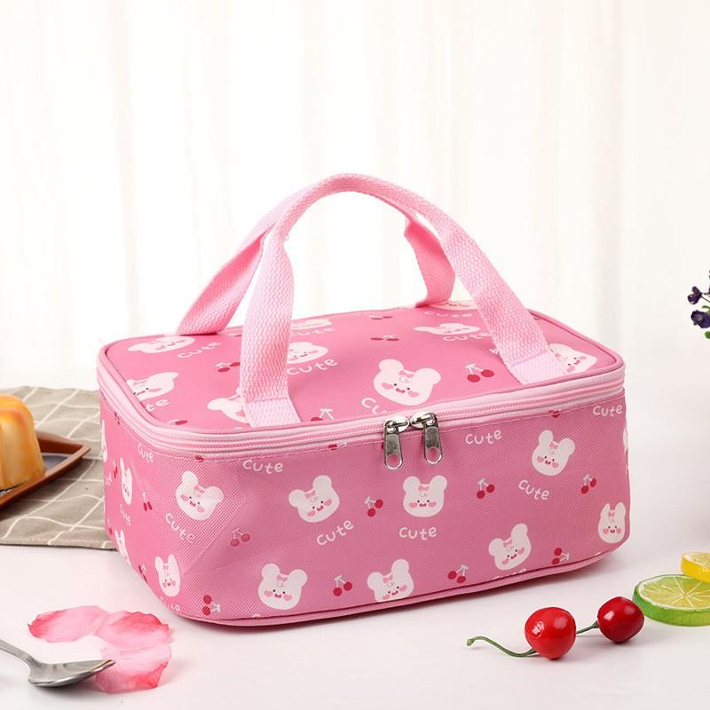 Cartoon Insulated Lunch Bag Reusable Food Carrier Kids Students Office Meal Storage Aluminum Foil Thermal Tote