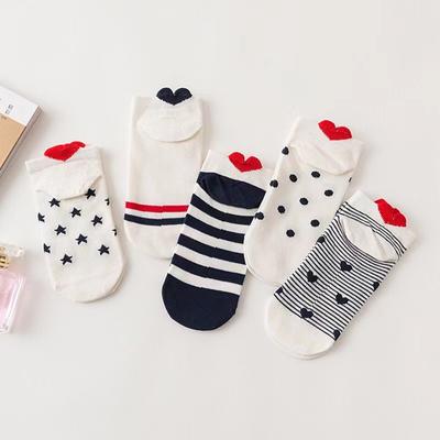 Женские забавные носки до щиколотки, новинка, мода, мультяшный каблук, сердце, низкие носки, милый принт, летние хлопковые короткие носки