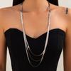 Набор цепочек с кисточками в виде змеиной кости в стиле панк, простые многослойные длинные ожерелья, модные металлические вечерние универсальные, подходят для женщин