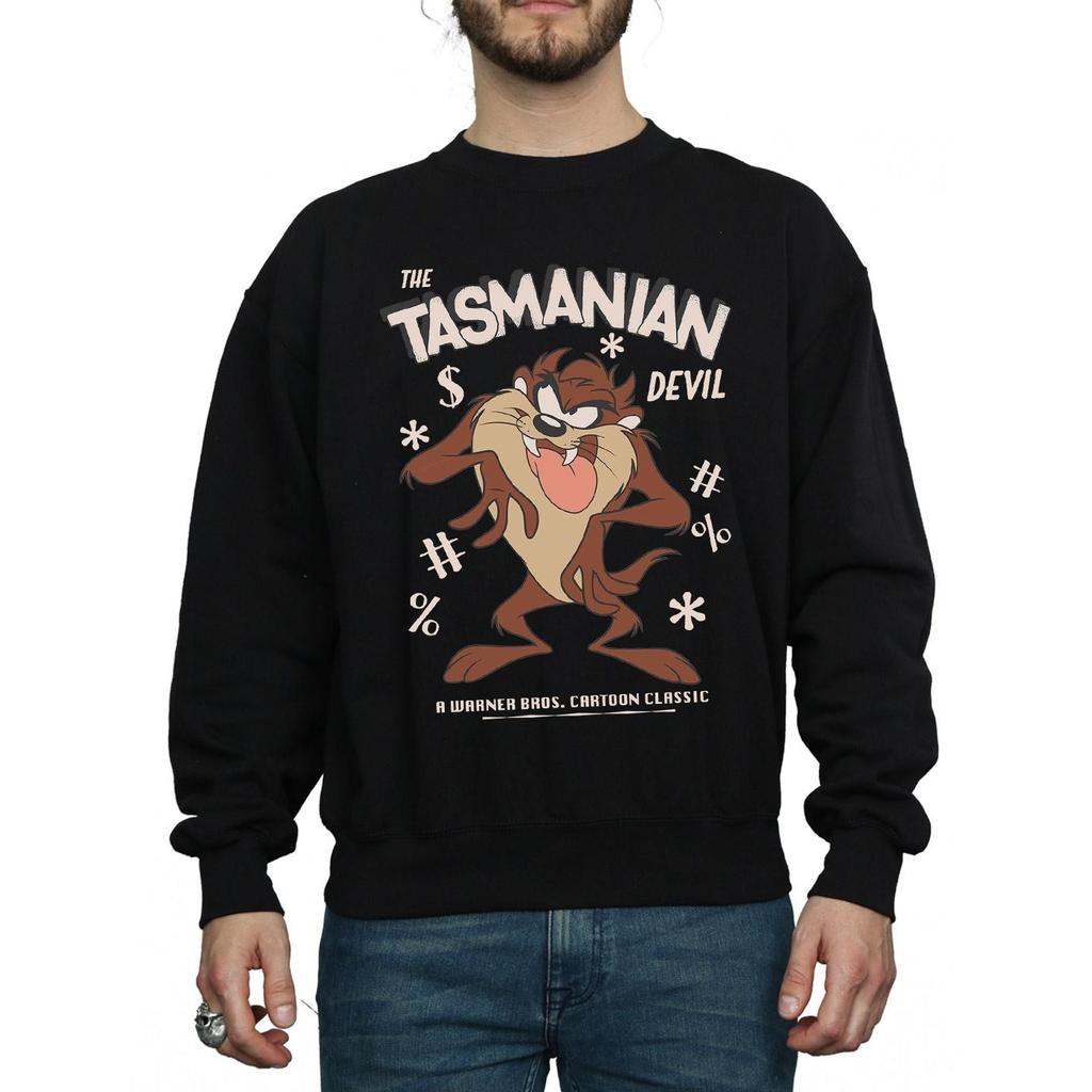 Looney Tunes Mens Tasmanian Devil Vintage Cotton Sweatshirt