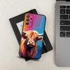 Cute Highland Cow Phone Case For Samsung S24,S21,S22,S23,S30,Ultra,S20,Plus,Fe,Lite,Note,10,9,5G Black Soft Cover