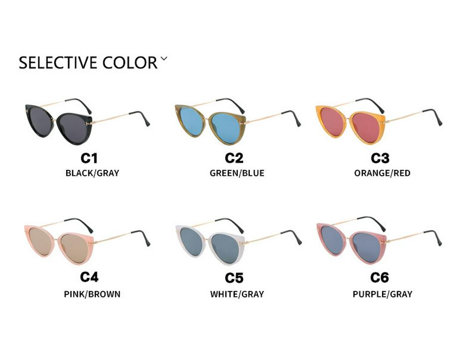 Женские солнцезащитные очки в ретро-стиле «Кошачий глаз» с Т-образной оправой, защита от УФ, 2025