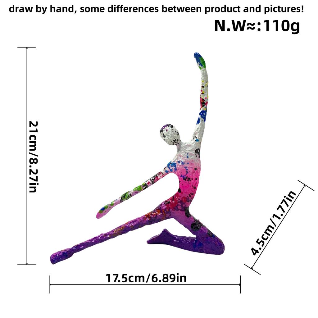 Abstract Yoga Figure Statues Colorful Graffiti Art Figurine Modern Style Home Living Room Desktop Wine Cabinets Resin Ornaments