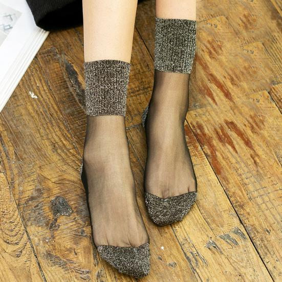 Yousheng 10 пар женских прозрачных блестящих носков до щиколотки, шелковистые прозрачные блестящие носки, ультратонкие блестящие короткие носки для весны и лета