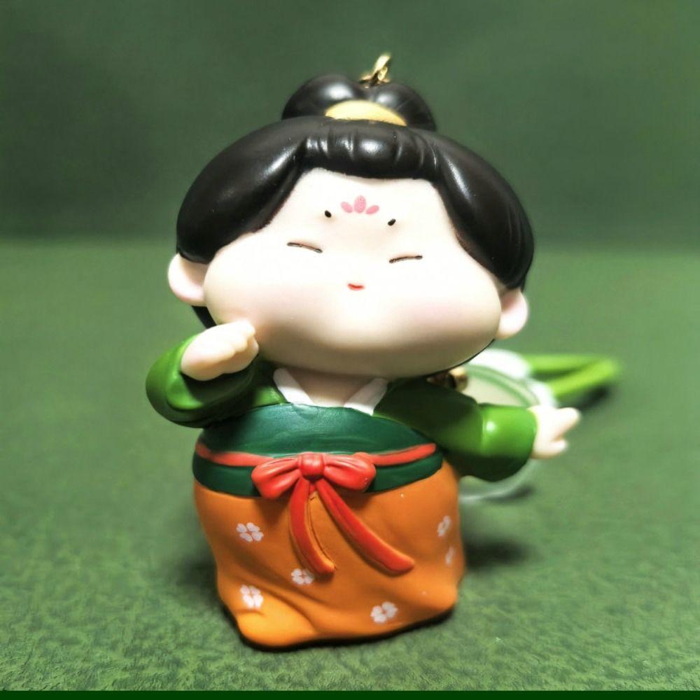 Анти-потерянная кукла династии Тан, кулон, цветок, автомобильный брелок, модный китайский стиль, брелок, декор для ключей