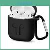 Противоударный чехол-накладка для Apple Airpods с ремешком против потери и совместимостью с зарядкой