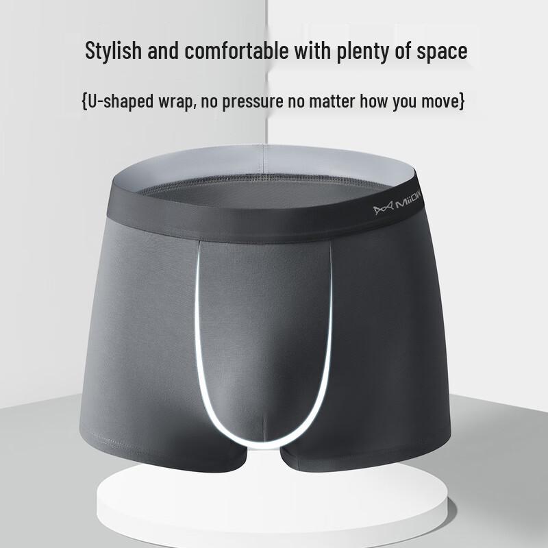 MaoRen Men's Antibacterial Cotton Boxer Briefs (3-Pack)