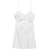 Solid Color V-Neck Backless Slip Dress Women Dresses White 0881372-251