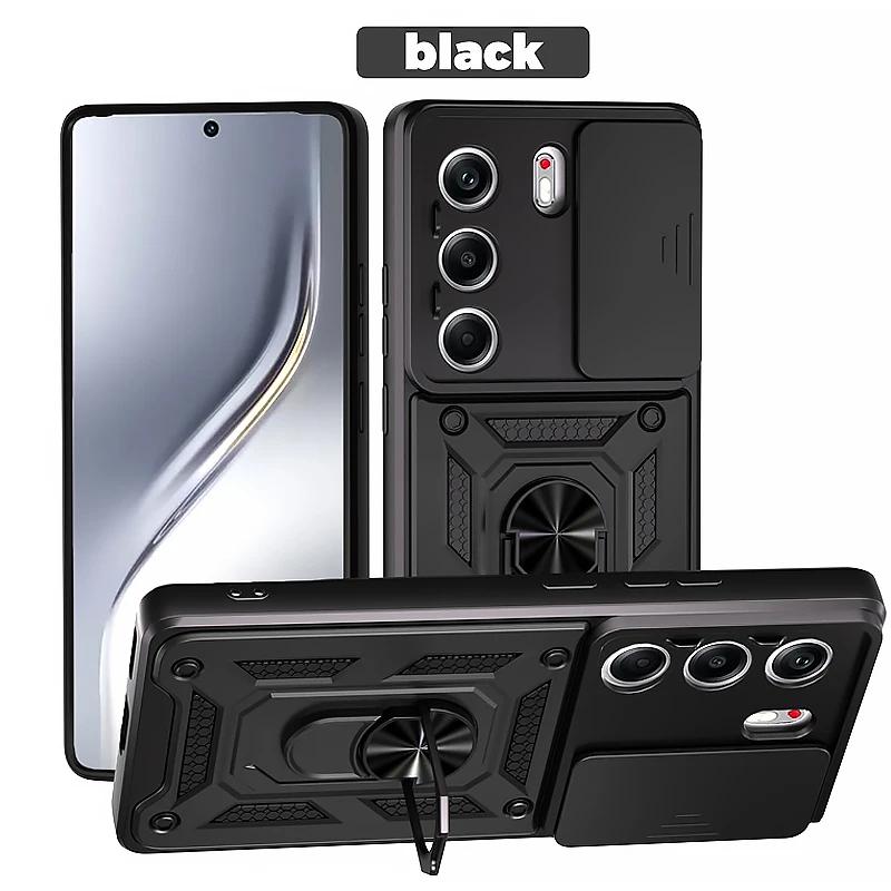 Rugged Armor Metal Ring Stand Cover For Tecno Camon 40 Pro 4G 5G Slide Lens Shockproof Case for Tecno Camon 40 4G Camon40 40Pro