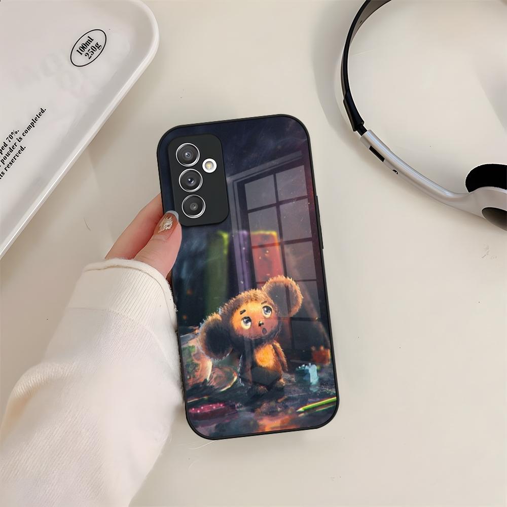 Чебурашка Чехол для телефона Стекло Для Samsung S24 S26 S23 S20 S25 S21 S22 Ultra Fe Plus A05 A06 A16 A26 A36 A56 Coque