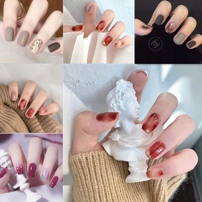 24 шт., накладные ногти, сетка, красная ромашка, кончики ногтей, готовые ногти, съемные патчи для ногтей, дизайн ногтей «сделай сам»