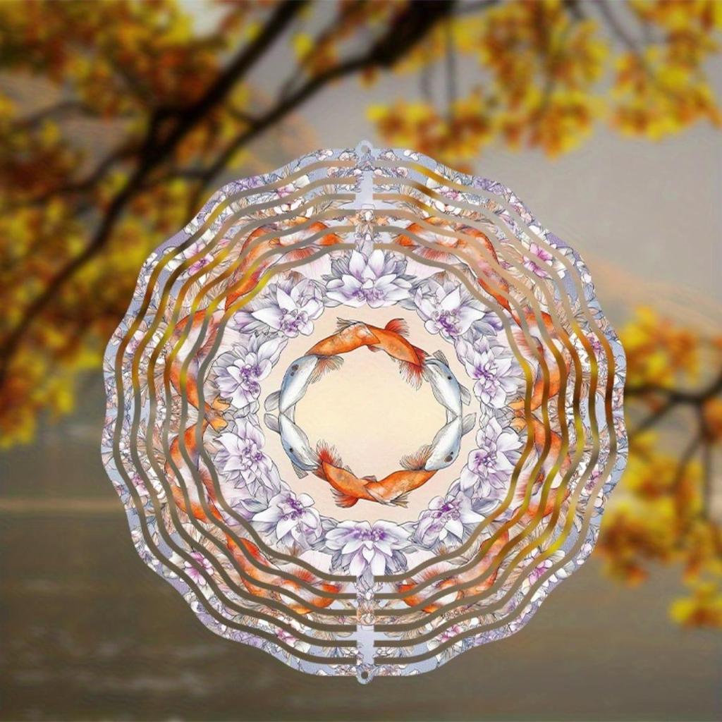 360 Degree Rotating 10 Inch Hanging Wind Spinner Elegant Metal Garden Decor for Patio Balcony Outdoor Year Round Art Gift for Family Friends
