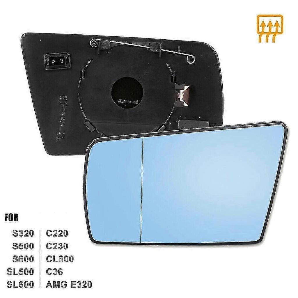 Heated Side Wing Mirror Glass Set Compatible with MercedesBenz C W202 E W210 S Class with Backing Plate Replacement