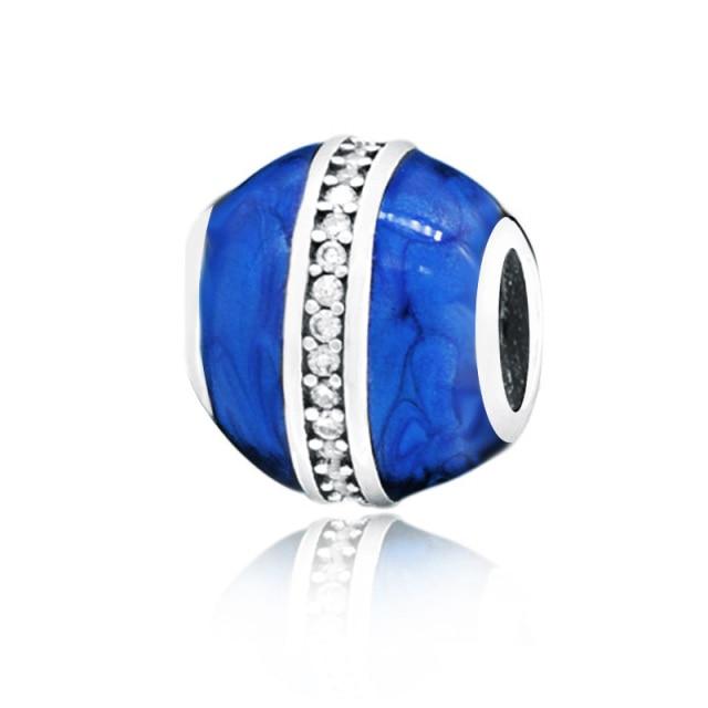 925 Sterling Silver Colorful Beads Transparent Shiny Row Clip Charm Fit Women Bracelet DIY Jewelry