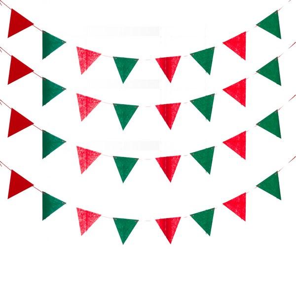 Party Show Christmas Felt Triangle Garland Pattern 4p