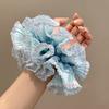Elastic Plaid Scrunchies Sweet Exaggerated Hair Ring Fashion Large Lace Hair Tie  Party
