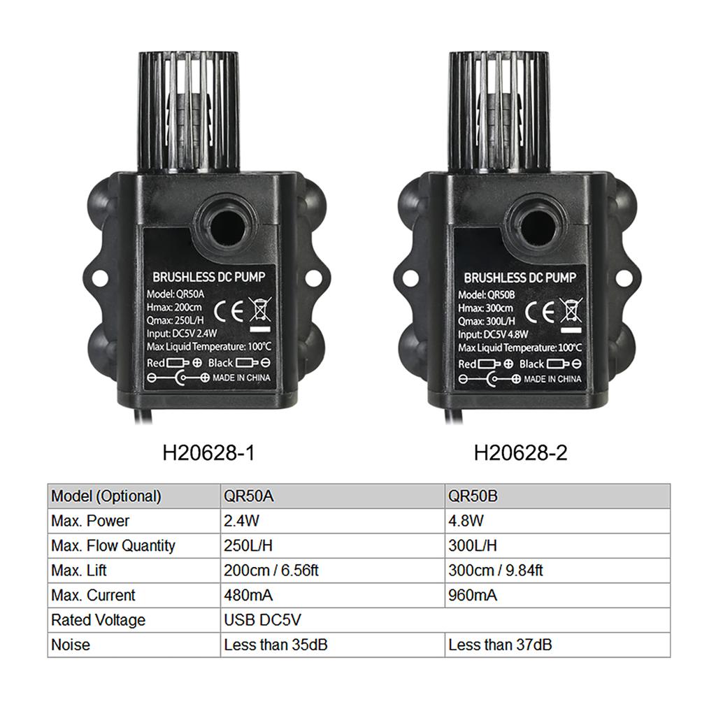 USB DC5V 4,8 Вт/2,4 В Ультратихий Мини Бесщеточный Водяной Насос Водонепроницаемый Погружной Фонтан Аквариум Циркуляционный 300 л/ч Подъем 300 см