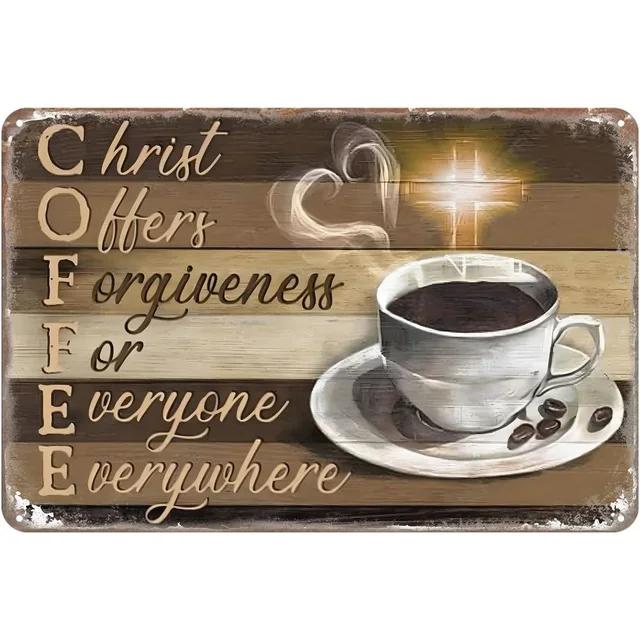 Винтажная металлическая жестяная табличка Drink Coffee Настенная декоративная табличка для мужской пещеры Домашнего кафе Сада Клуба Бара Ретро Железный художественный постер