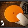 Am de Mas MP-037 Slim Round Mouse Pad, Made in Japan with Genuine Tochigi Leather, Portable and Simple for Business Use, Camel
