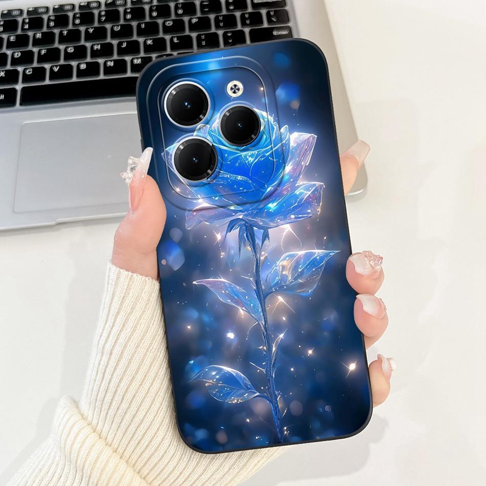 Для Infinix Hot 40 40i 40Pro Красивый Чехол для Телефона с Рисунком Розы и Бантом Для Infinix Hot40 40 Pro 40i Мягкие Силиконовые Ударопрочные Чехлы
