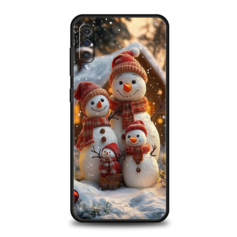 Рождественский снеговик Чехол для телефона для Samsung Galaxy A56 A36 A26 A16 A34 A24 A42 A22 A20 A12 A40 A30 A10 5G Мягкий ТПУ Чехол-оболочка Сумки