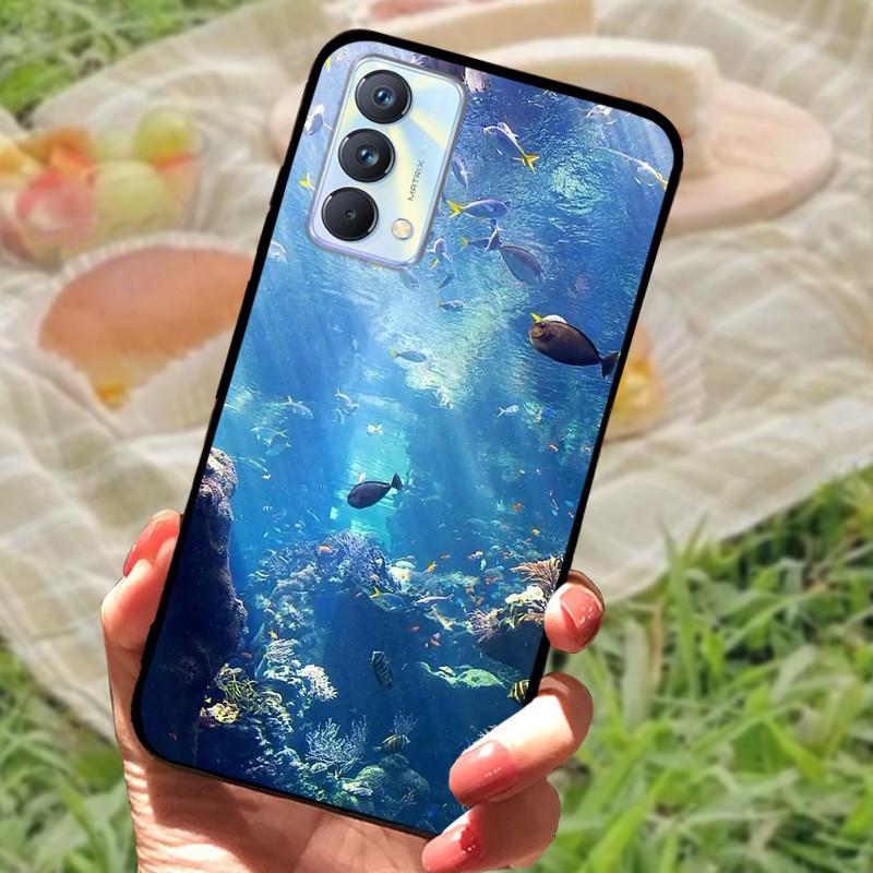 Чехол для Realme GT Master Edition Мраморный painted Cover Мягкий силиконовый ударопрочный чехол для телефона Для Realme GT Master Coque Бампер