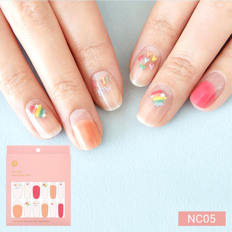 Милые пастельные наклейки для ногтей 24 шт. | Полоски для прессования, Дизайны с кроликом, медведем и звездой, Легко снимаются