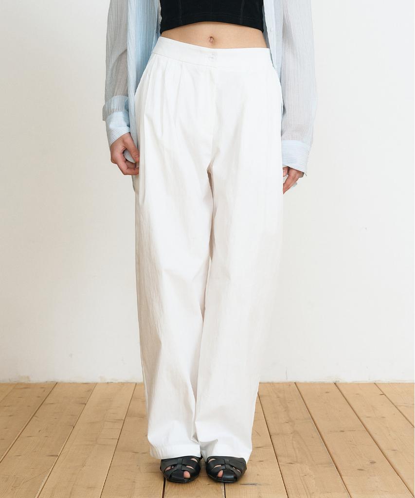 MAKE A TOAST Double-Pleat Wide Volume Fit Pants (Ivory) Mbfspa004Iv