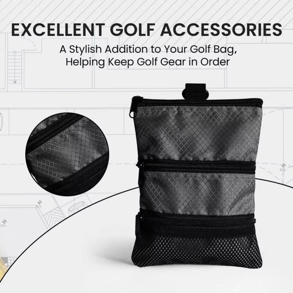 Three Layer Golf Ball Bag Waterproof Golf Pouch Multipurpose Golf Carrier Golf Players