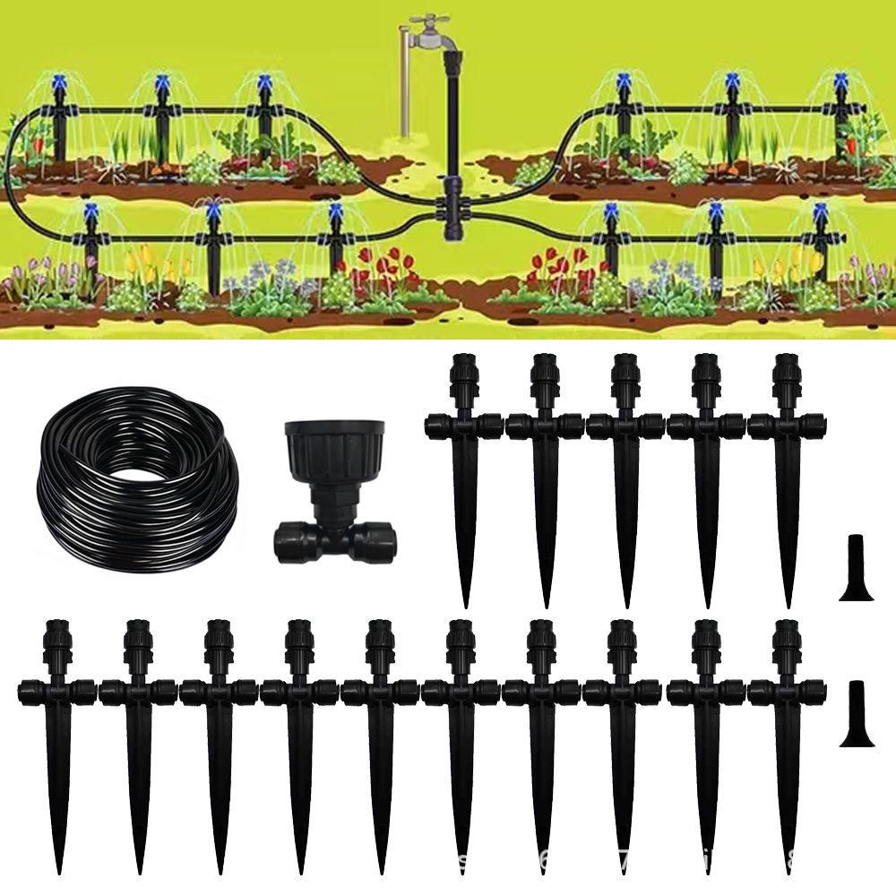 Adjustable Integrated Sprinkler Head for Garden Irrigation - Sprays, Drips, and Atomizes Water.
