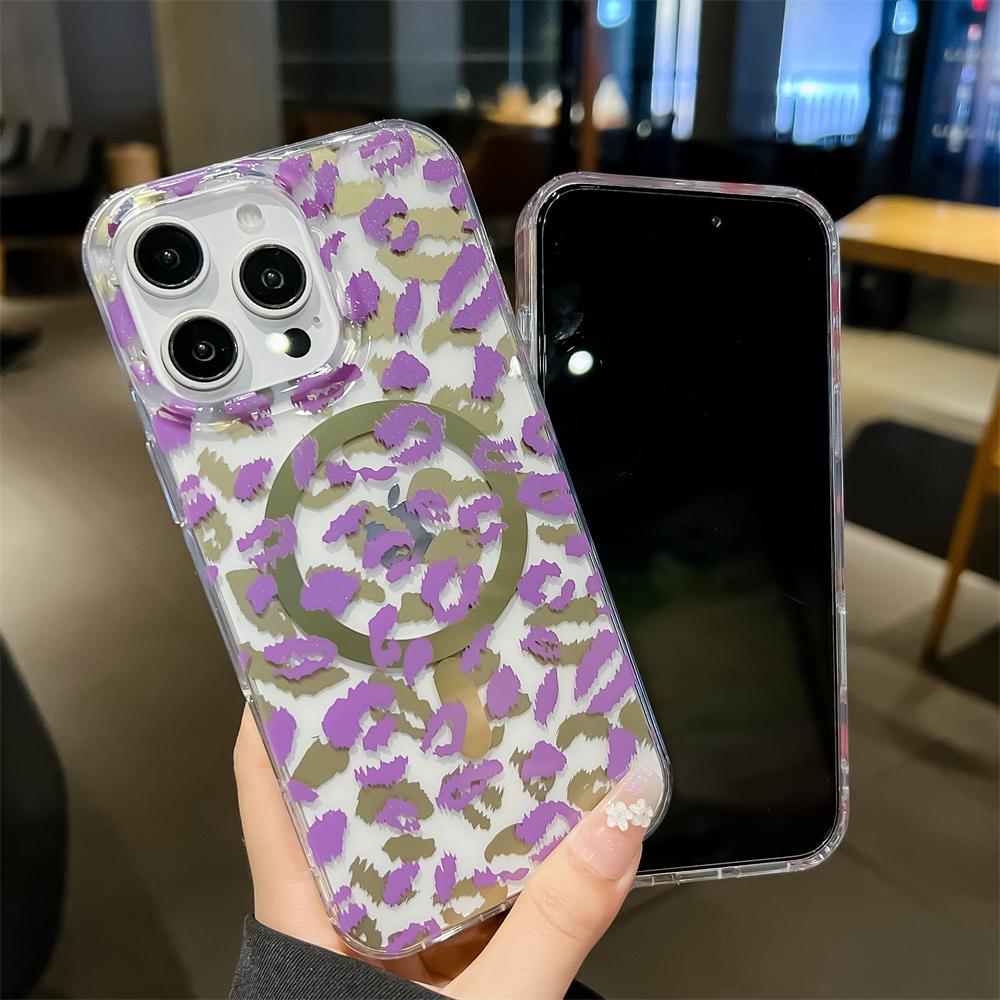 Мягкий магнитный чехол для телефона с леопардовым принтом для iPhone 17 Air 16 15 14 13 Pro Max Plus 16E Прозрачная противоударная задняя мягкая защитная крышка