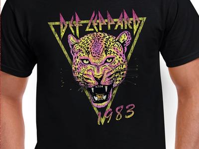 Vintage Def Leppard Neon Cat Band Men S-234XL T-Shirt Mens Womens Tees Top A076