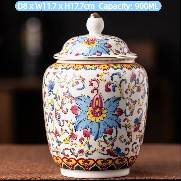Эмалевая керамическая чайница – Влагонепроницаемая герметичная банка для хранения чая Чайная банка