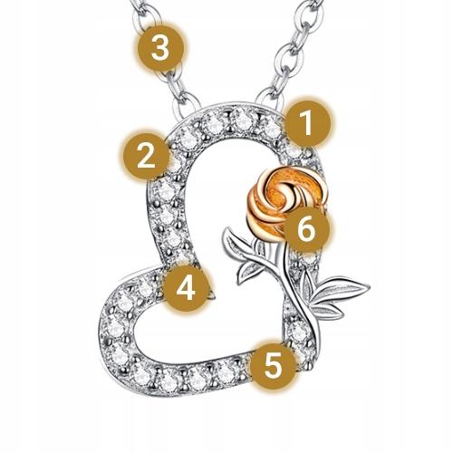 Chain Pr 925 With A Heart And A Rose