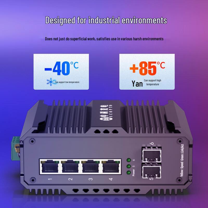 Промышленный 6-портовый гигабитный оптоволоконный коммутатор Zhongke Optoelectronics