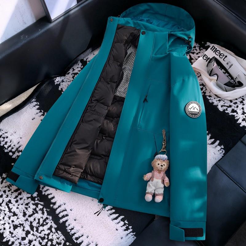 Unisex 90% White Duck Down Insulated 3-in-1 Outdoor Windproof Waterproof Hiking Jacket Winter