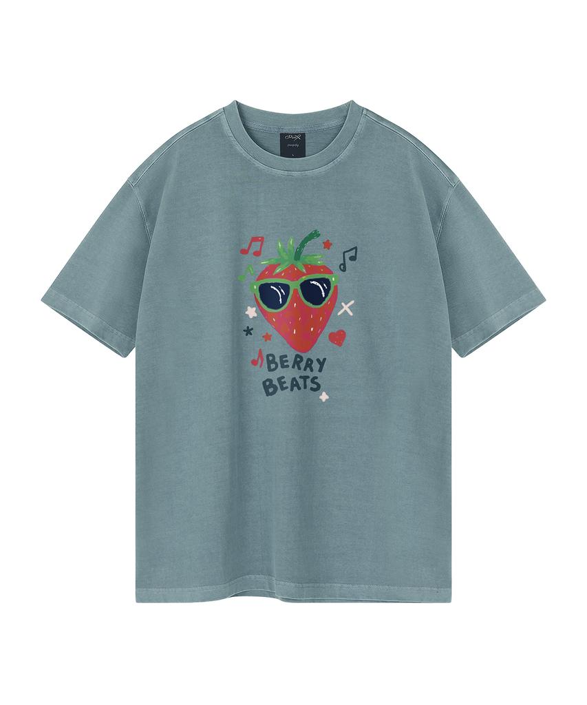 WILDROCK Berry Beats Pigment Oversized Short Sleeve T-Shirt (Cropped) (Type A)