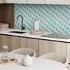 Printed Vinyl Tiles Ready to Install Pattern with Wavy Shapes 9x30x30 cm
