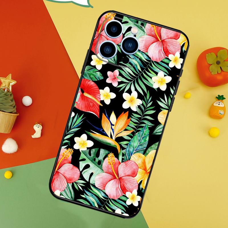 Чехол 'Тропический Рай Гавайский Цветок' для iPhone 13 12 Mini 11 14 15 16 Pro Max XS X XR 7 8 14 15 16 Plus
