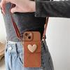 Cute Crossbody Lanyard Necklace Strap Card Holder Phone Case For iPhone 16 15 14 11 12 13 Pro Max X XR Plus 3D Love Heart Cover