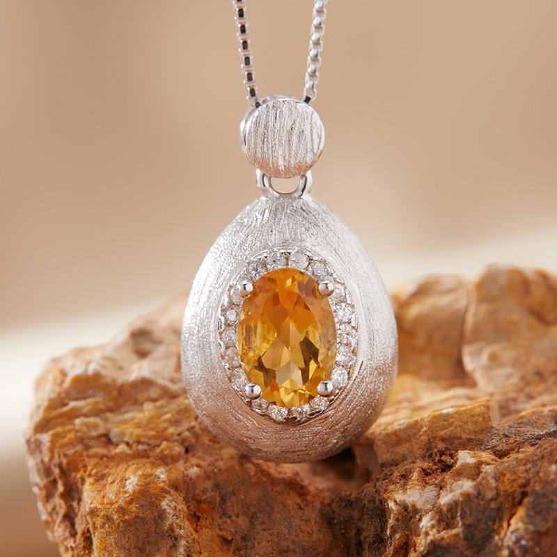 Натуральный аметистовый кулон-ожерелье женское S925 стерлинговое серебро матовое с танзанийским диопсидом топаз гранат цветной сокровище