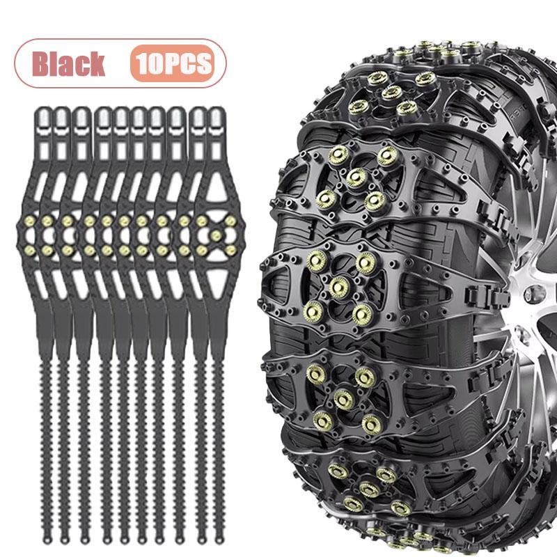 1/5/10PCS Heavy Duty Snow Chains Universal Fit for Car Truck SUV Ice Snow Traction Fishbone Design Durable Anti Slip Chains